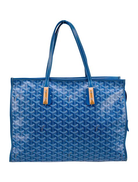 Blue Spinach Goyard White Goyardine Marquises Tote .